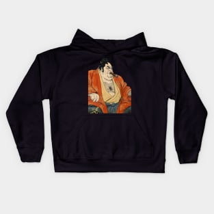 Puff Sumo: Cigars Are My Therapy on a dark (Knocked Out) background Kids Hoodie